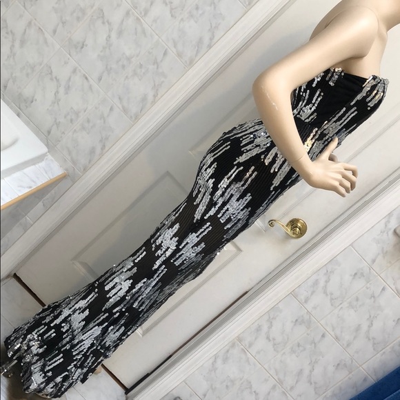 BLACK & SILVER SEQUIN DRESS - Picture 6 of 8